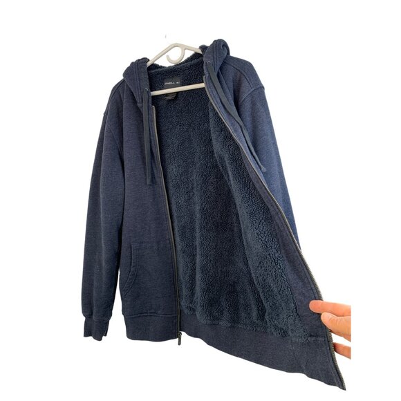 Mens O'Neill Zip Front Sweatshirt Hoodie Fur Lined Longline Cozy Warm GUC 7010 - Picture 13 of 13